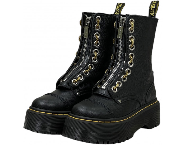 Dr Martens 1490 Sinclair Combs Leather Platform Black