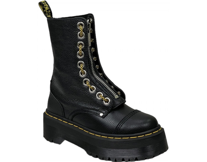 Dr Martens 1490 Sinclair Combs Leather Platform Black